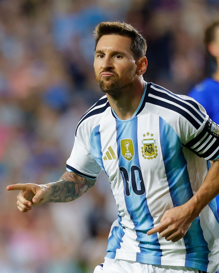 Lionel Messi durante un partido con la selección de Argentina